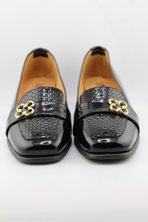 DFC Relax Square-Toe Block Heel Loafers with buckle